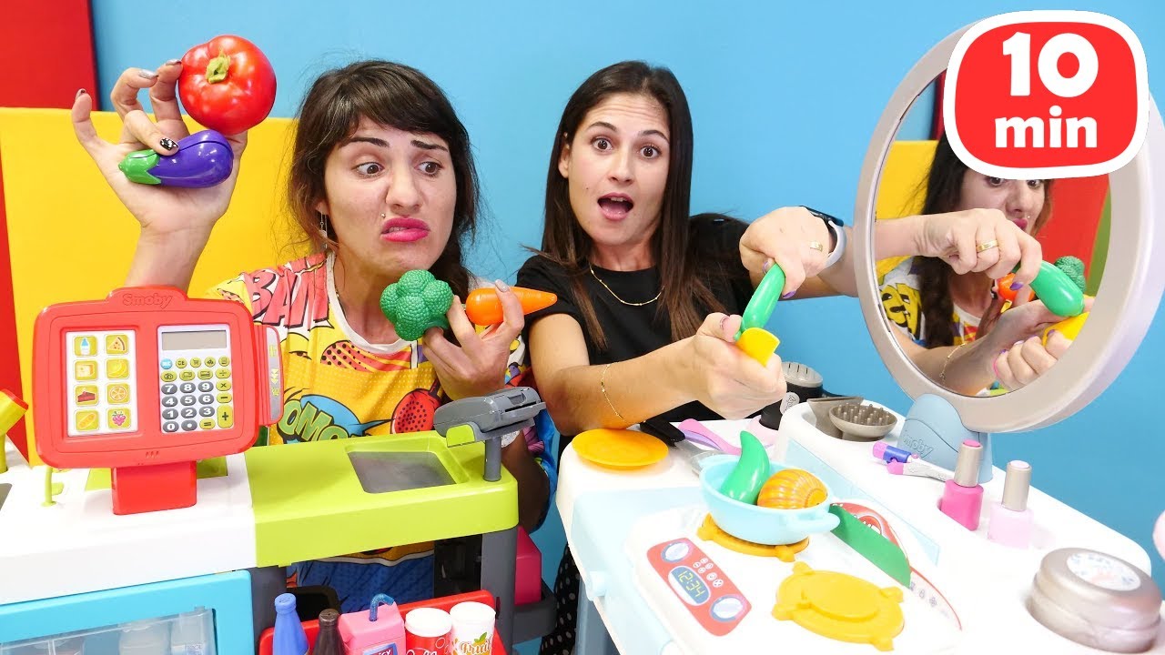 Ayşe ve &Uuml;mit ile yemek yapma oyunları. Play-Doh mutfak seti ile pişirelim ve gurmeyi ağırlayalım!