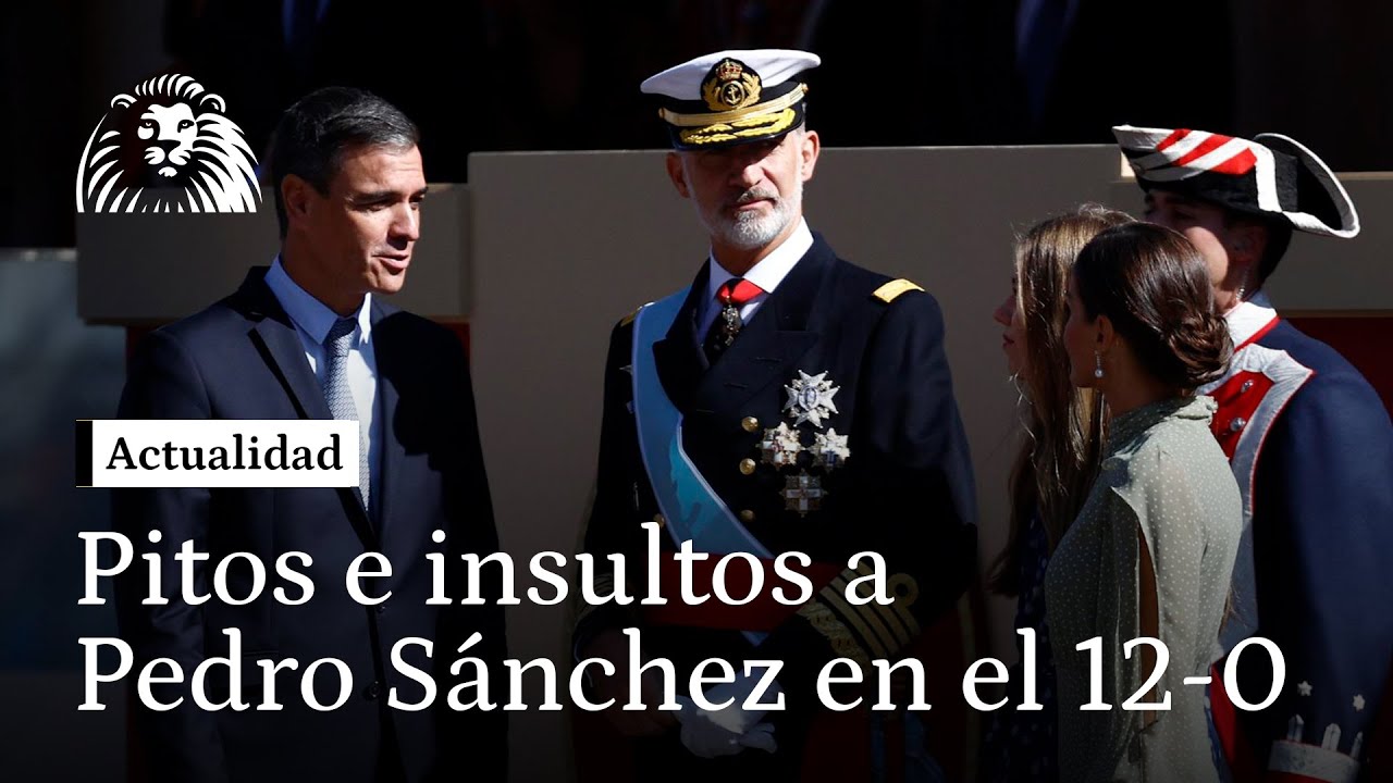 Pitos e insultos a Pedro Sánchez momentos antes del desfile del 12-O