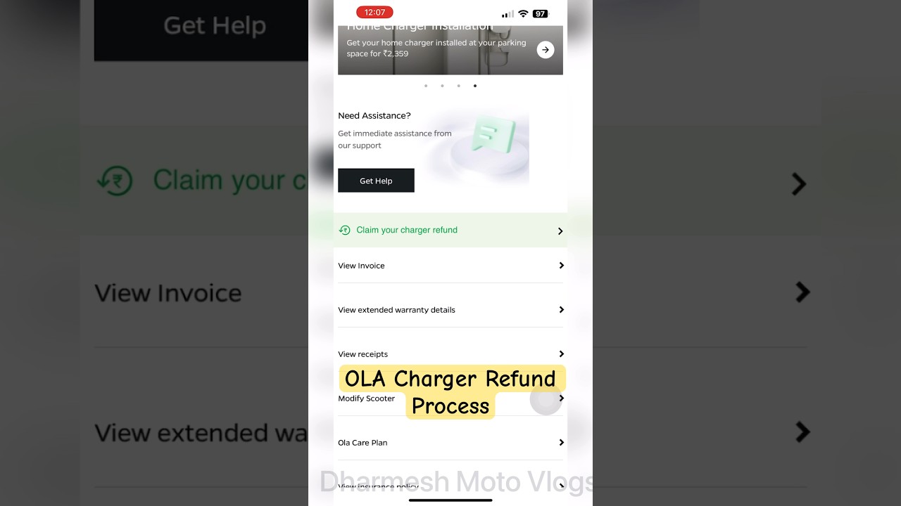 OLA S1 Pro Charger Refund process in simple steps🤩 #shorts #olas1 #ytshorts