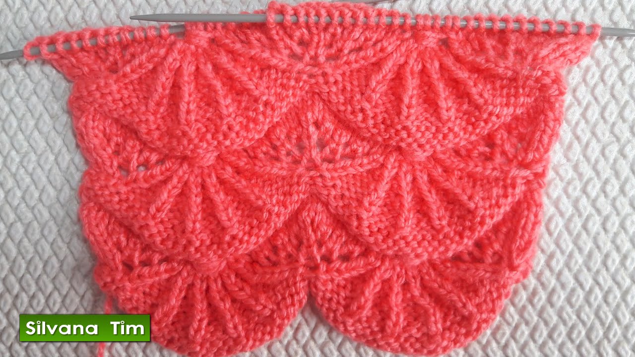 Cómo tejer Punto ABANICO Tejido con dos Agujas / Silvana Tim how to knit # 477