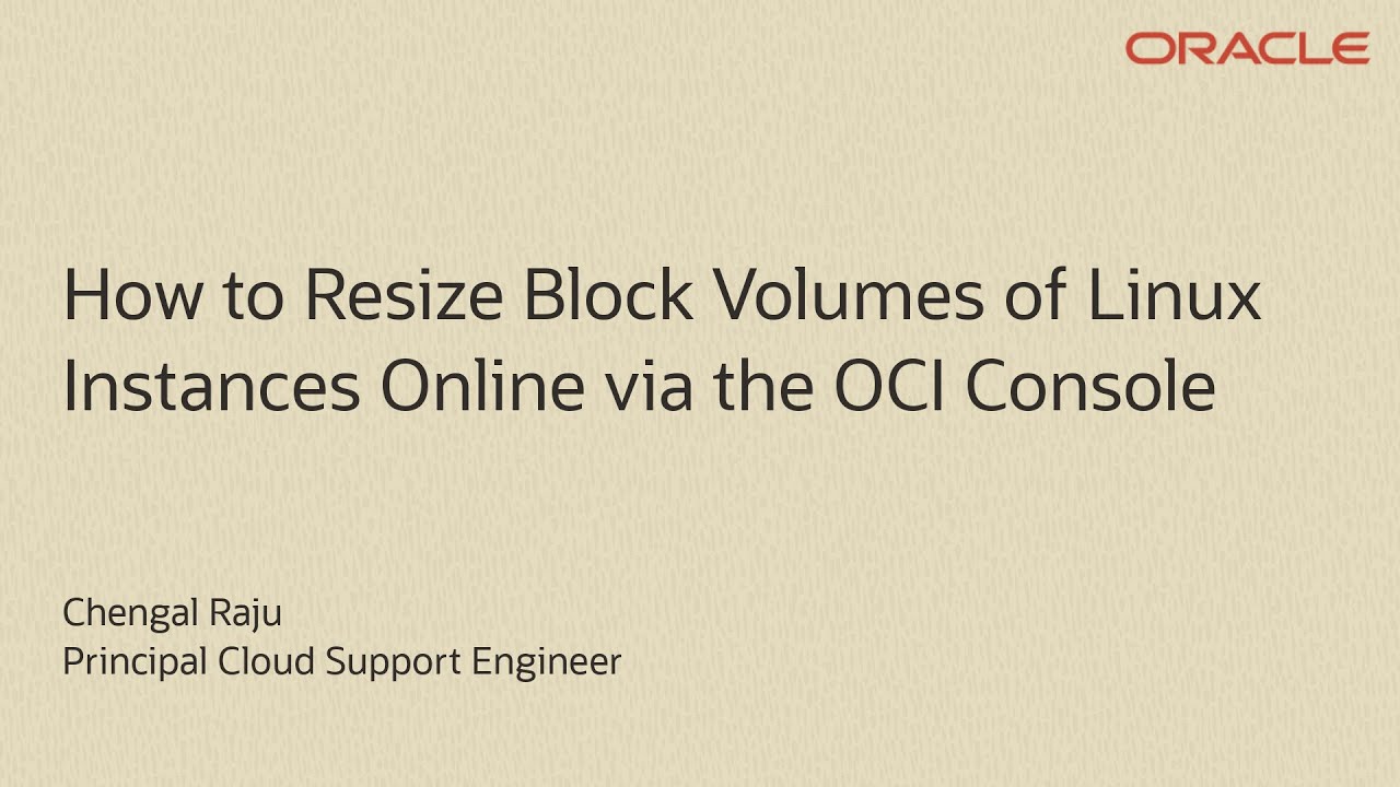 How to Resize Block Volumes of Linux Instances Online via the OCI Console