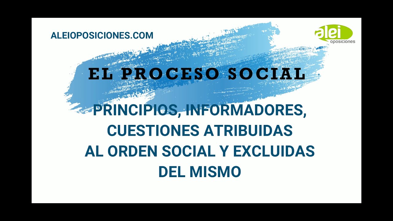 El proceso social. Principios inspiradores. Cuestiones atribuidas y excluidas del mismo.
