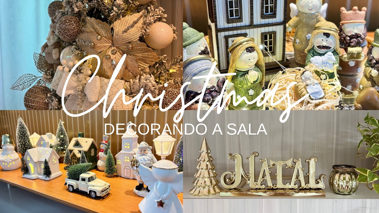 DECORANDO A SALA / VILA NATALINA ÁRVORE DE NATAL DECORADA / MEU PRESÉPIO FICOU 🤩 LINDO.