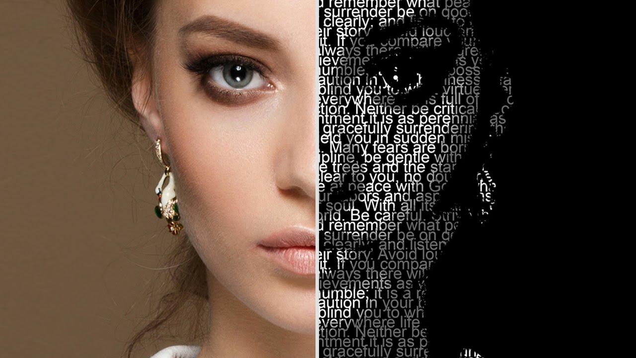 Photoshop Tutorial: How to Create Your Own, Custom Text Portrait Poster (Style #3)