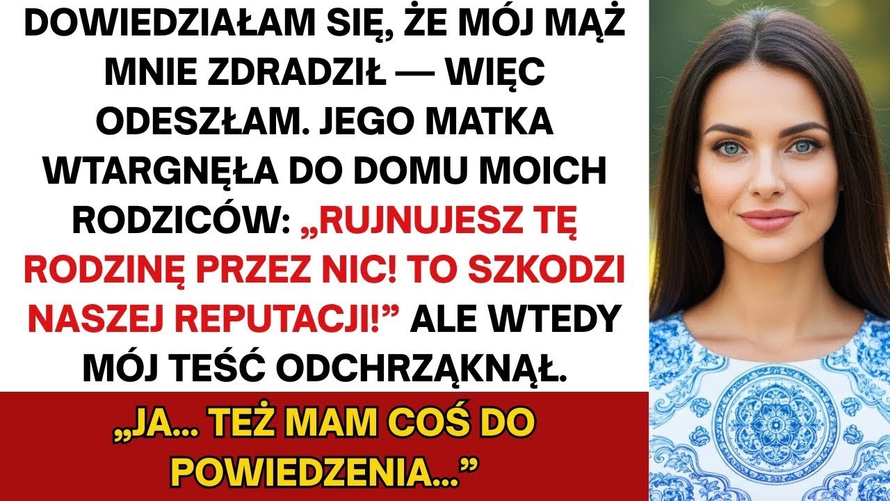 Po zdradzie męża teściowa obwiniła mnie za zniszczenie rodziny — dopóki nie odezwał się jego ojciec…