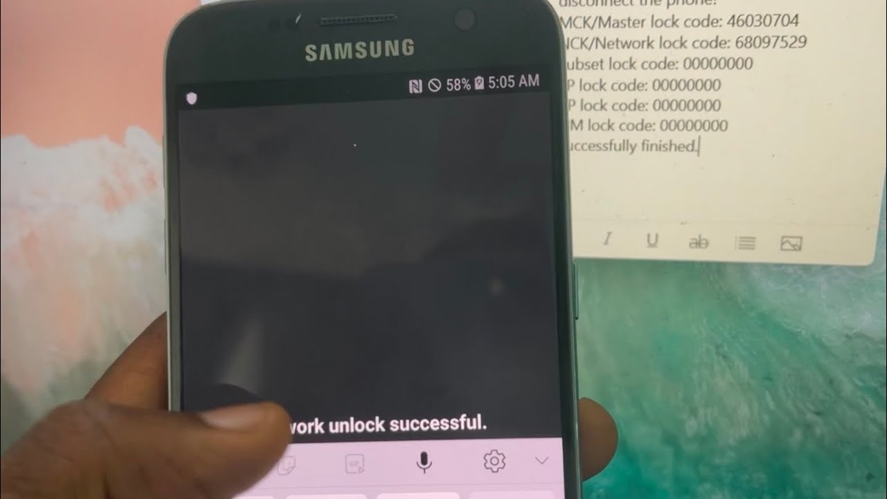 Samsung Galaxy Network Unlock. Asking Network Unlock Code.