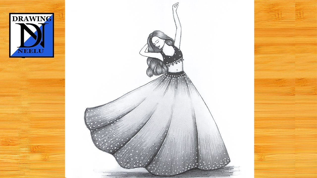 How to draw a Dancing Girl -Pencil sketch || Drawing idea for beginner || Girl drawing || Drawing