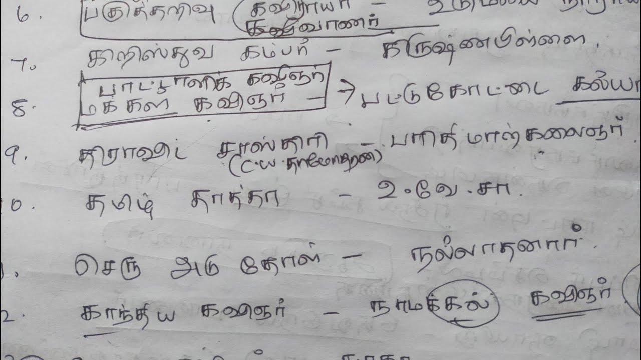 💥கவிஞர்கள் அறிஞர்கள் சிறப்பு பெயர்கள்👌TNPSC Tamil most Important 💥