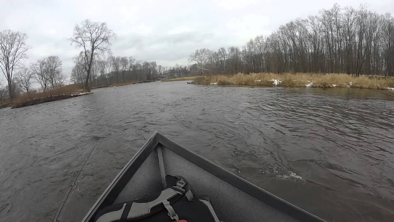 Blowing the hole at the meadow at Douglaston Salmon Run