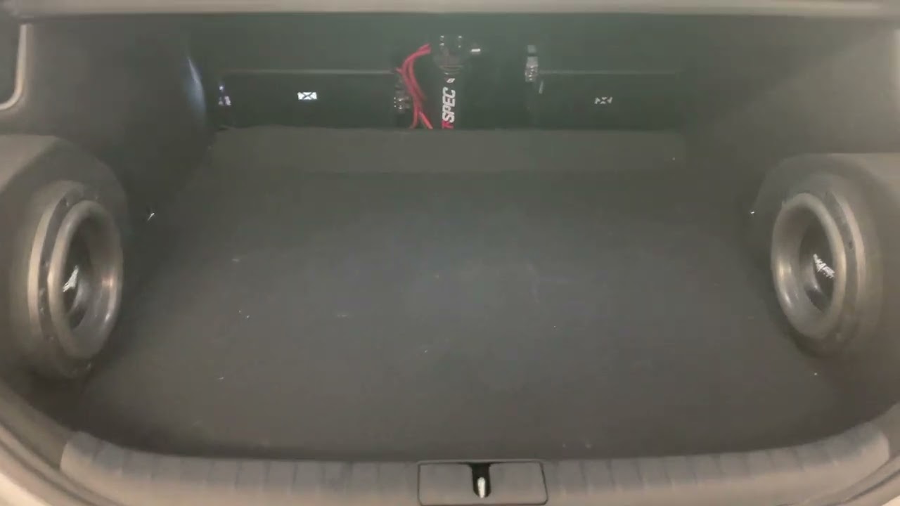 2022 Genesis G70 fiberglass subwoofer boxes installed