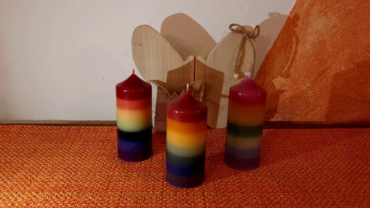 Regenbogenkerze gießen