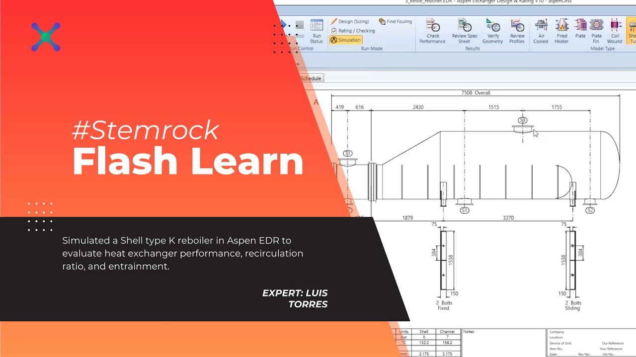 STEMROCK FLASH LEARN #2 - Shell type K reboiler in Aspen EDR