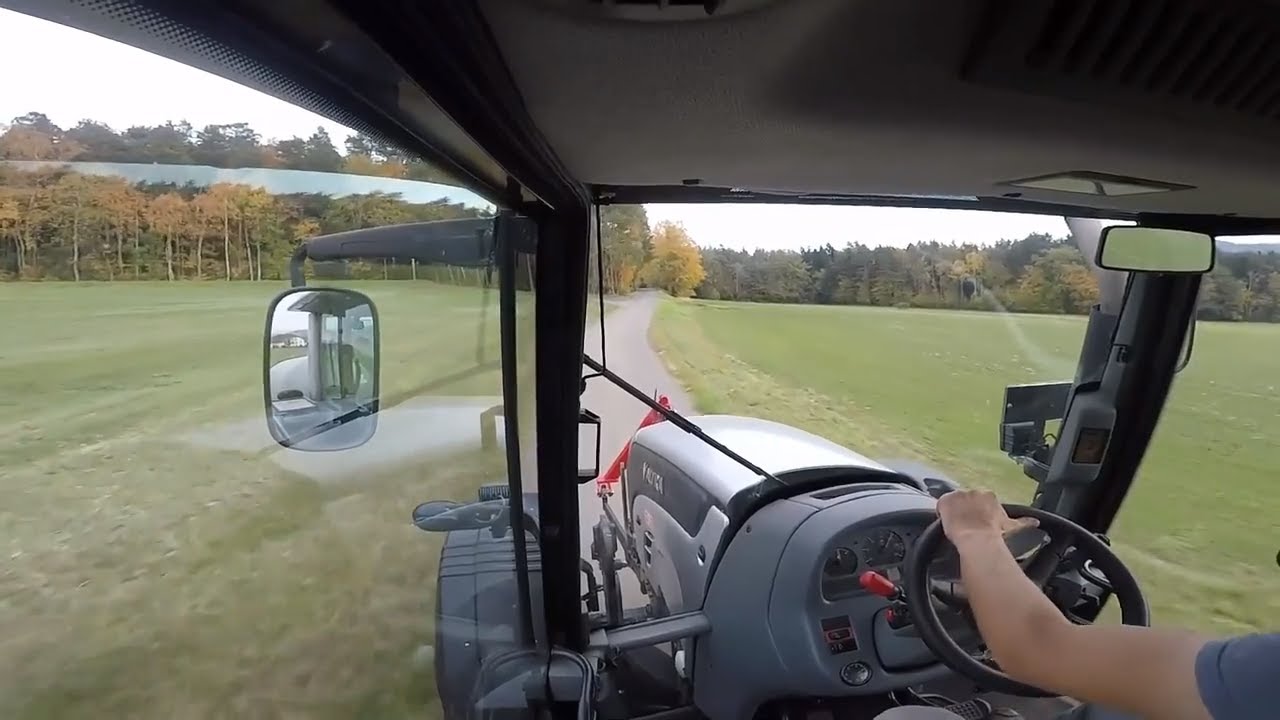 Valtra N 121 und Eckart Güllefass beim Gülle fahren nach dem 4. Schnitt [Cab View] HD GoPro H5