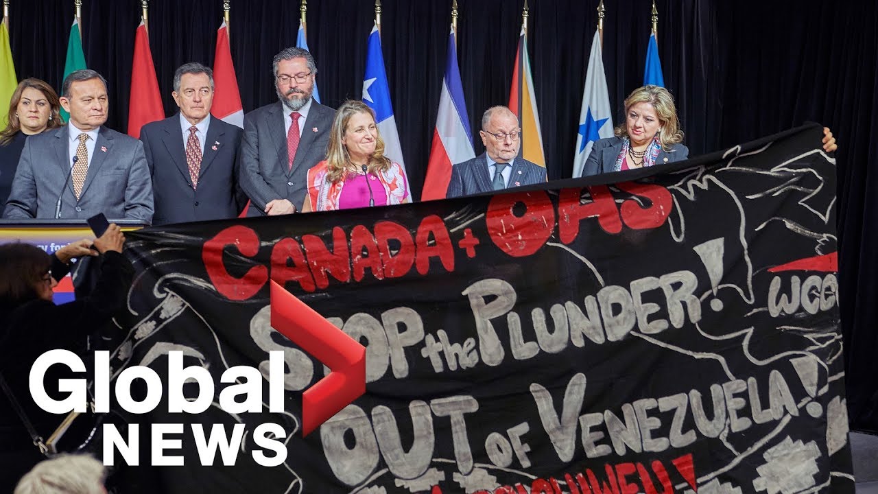 'Hands off Venezuela': Protest interrupts Lima Group meeting on Venezuela