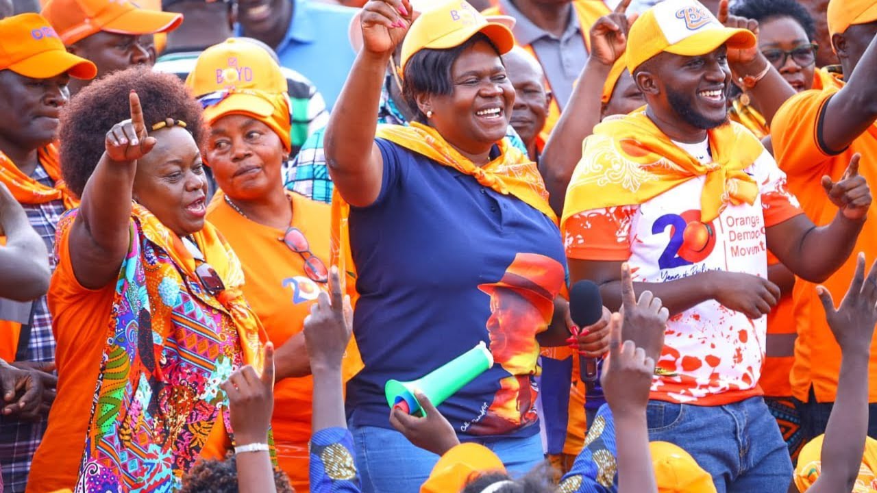 LIVE: Governor Gladys Wanga & other ODM Brigade celebrating Boyd Were's win in Oyugis Town.