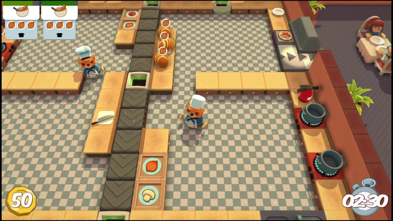 Overcooked, level 6-2, singleplayer, 3 stars