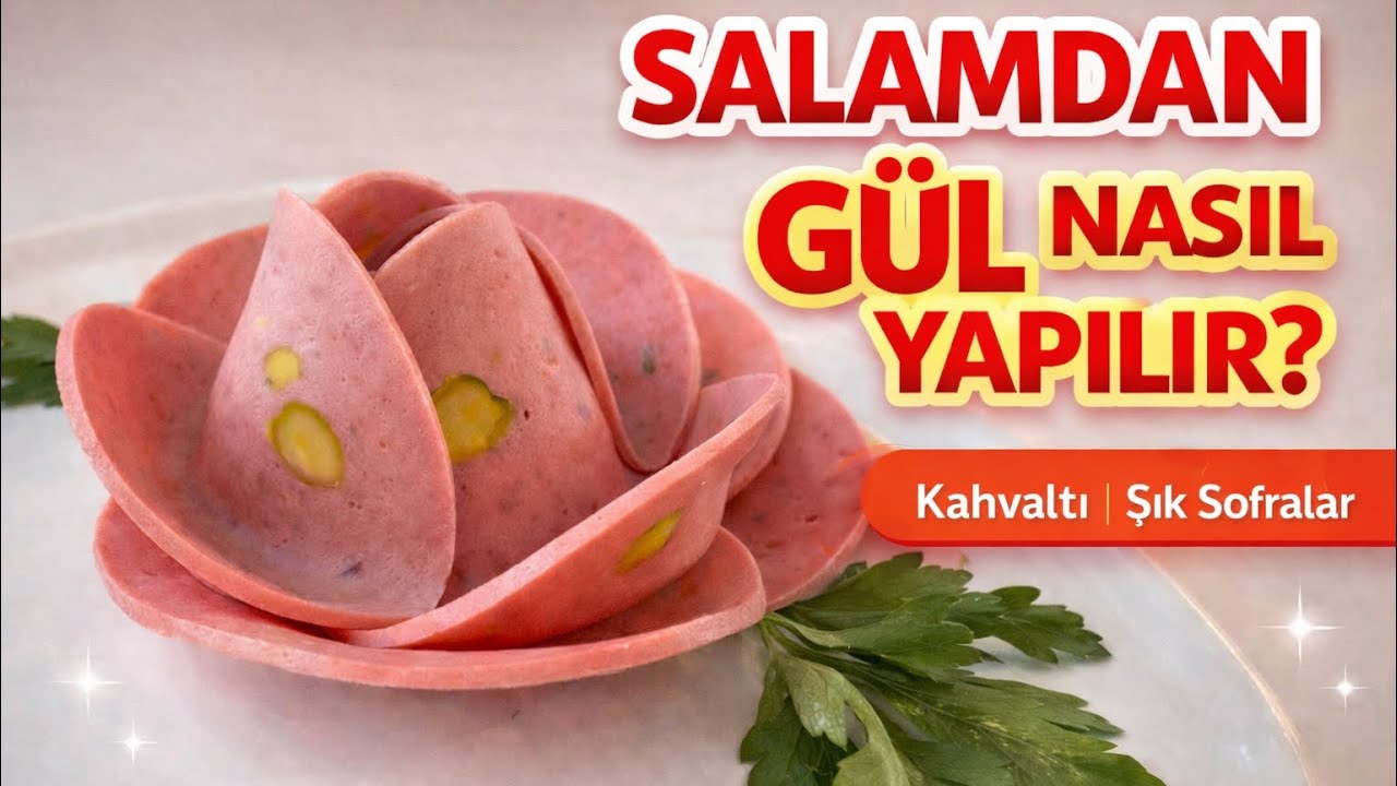 Salamdan Gül Yapımı 🌹 How To Make Salami Rose 🌹Easy Breakfast Decoration