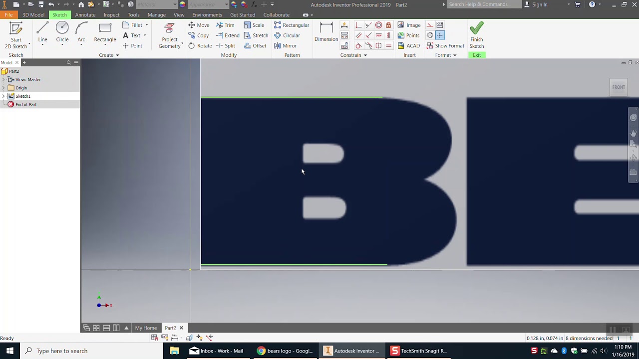 Insert Image into Inventor Part for Tracing