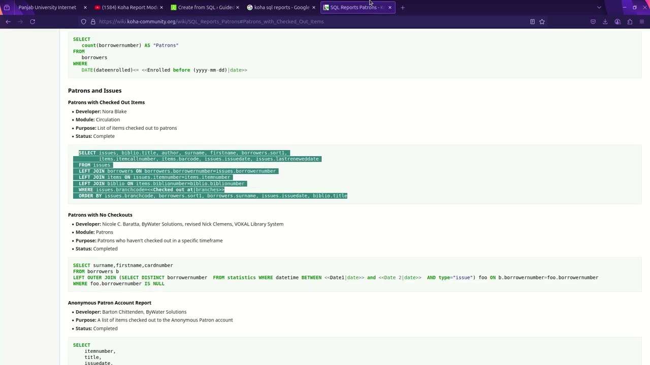 Koha- Report Module