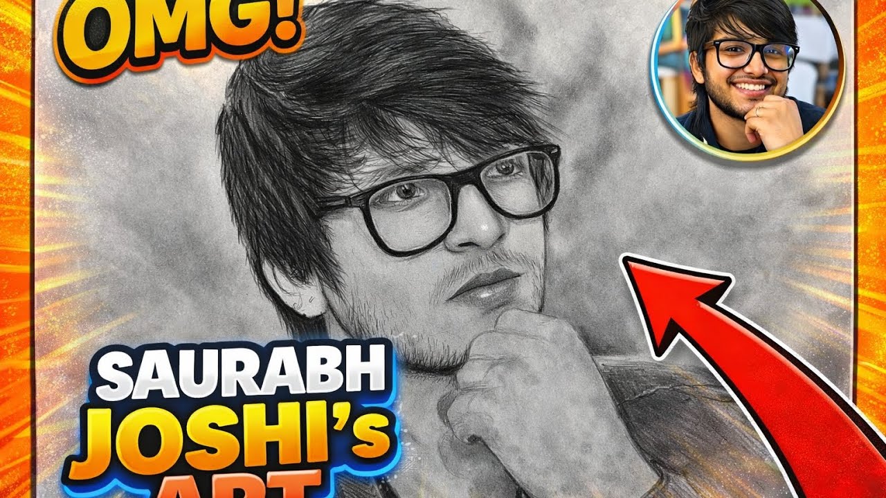 🎨😱Saurabh Joshi pencil artwork esme axe se ditaling sikh payenge aap watch for ending 