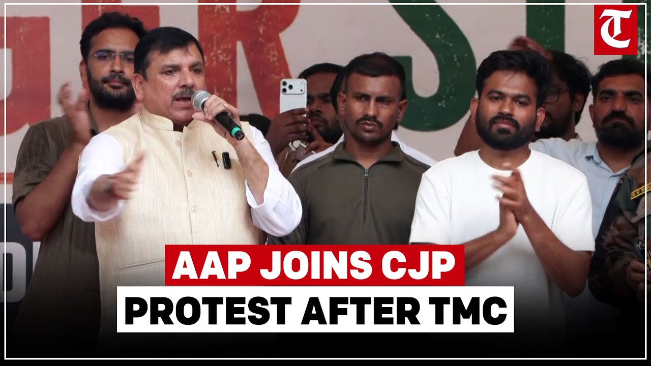 AAP MP Sanjay Singh Joins CJP Protest After Mahua Moitra, Opposition Support Grows
