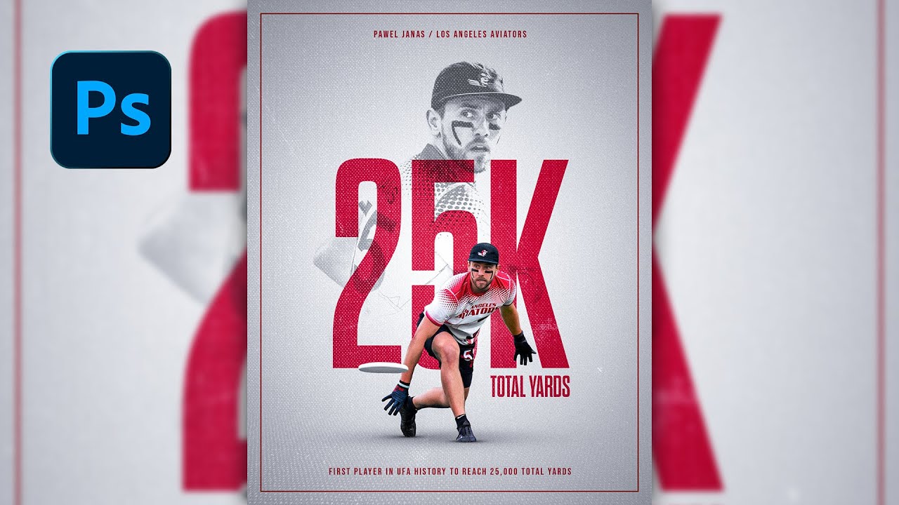 Создание базовой графики для отображения вехи статистики | Урок по спортивному фотошопу