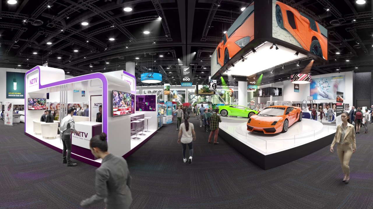 A 360 experience of the NZICC Exhibition Hall in the NZICC