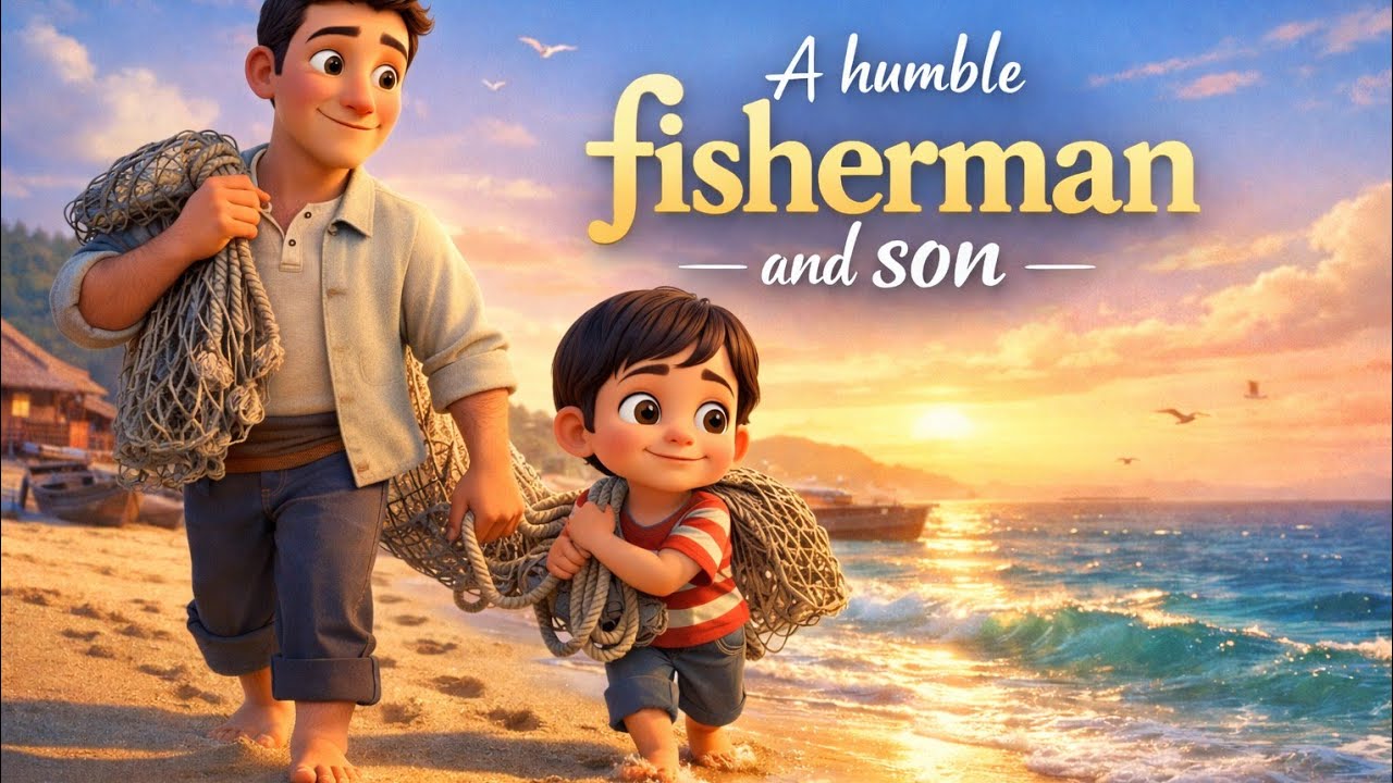 The Humble Fisher Men And His Son | Team Work Moral Story | English Stories 🐟🐠