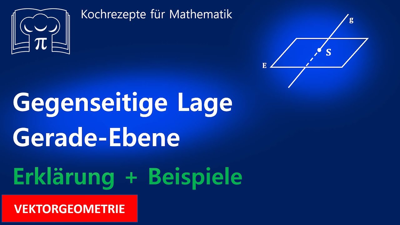 Lagebeziehung Gerade - Ebene - Schnittpunkt, parallel, Gegenseitige Lage