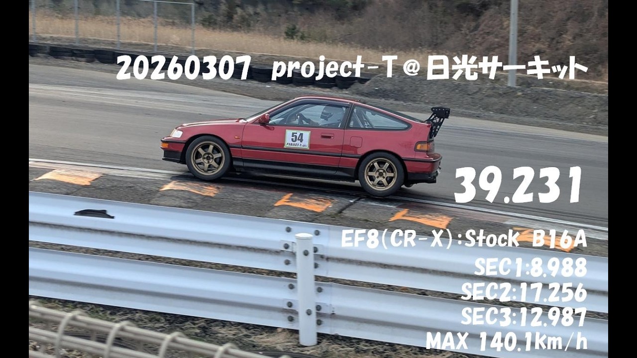 20260307_projectT_日光サーキット_EF8_CRX_39.2 #crx #b16a #jdm #プロT #vtec