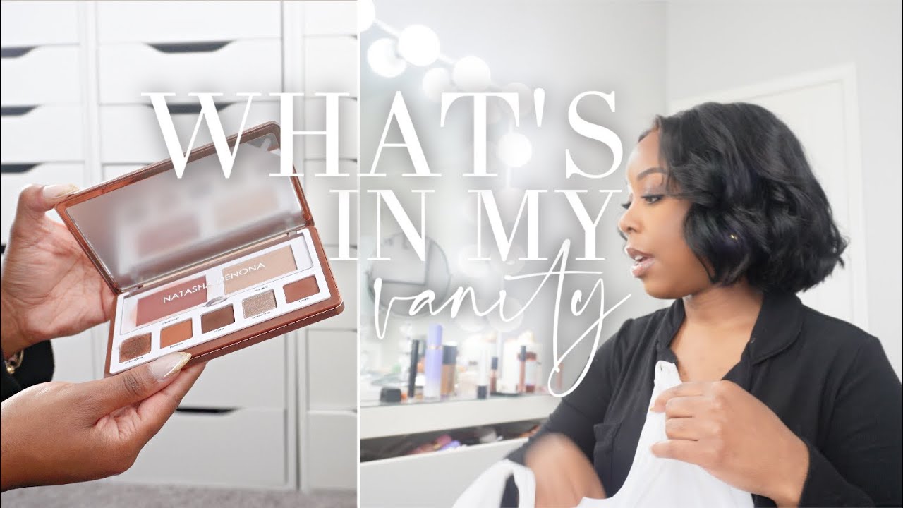 MY MAKEUP COLLECTION | clean out & RESTOCK the makeup vanity with me! | Andrea Renee