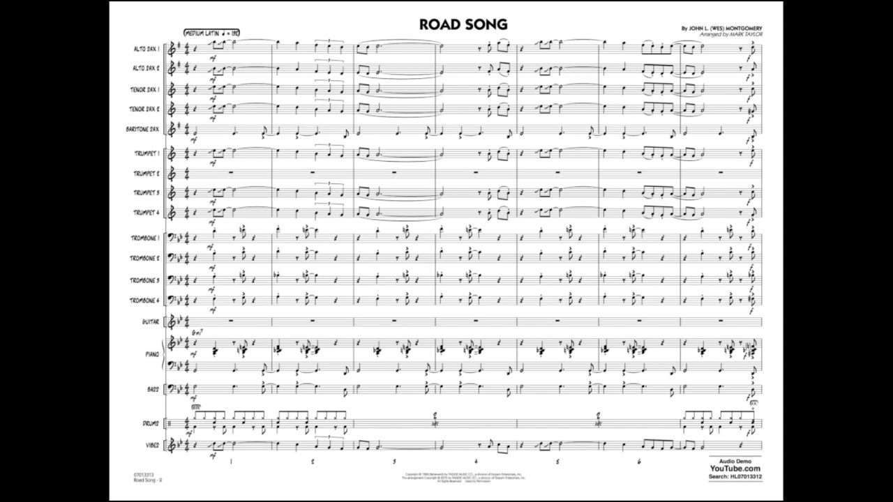Road Song by Wes Montgomery/arr. Mark Taylor