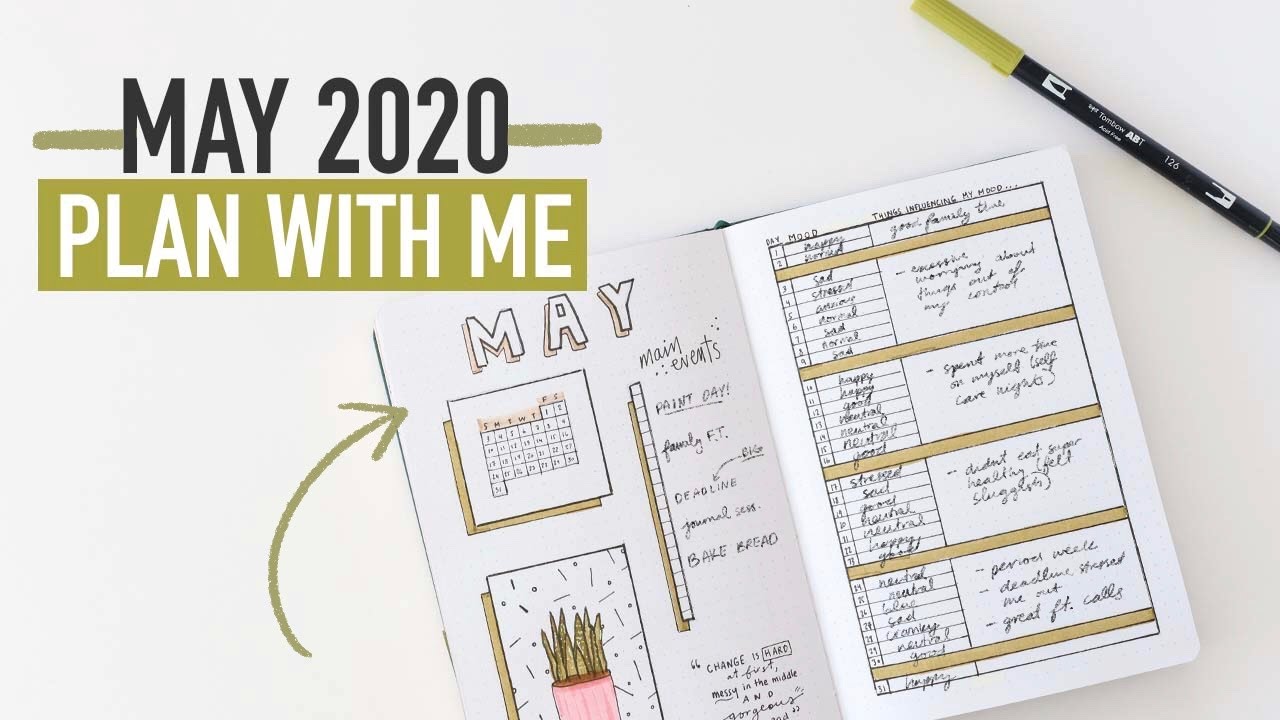 Планирование на май 2020 года в стиле Bullet Journal | идеи для весенней уборки и меню