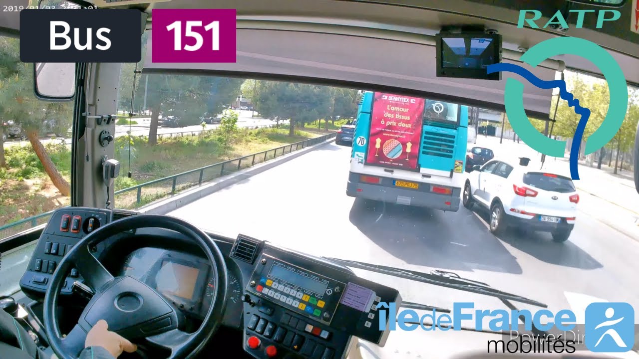 Bus 151 RATP | Bondy Jouhaux-Blum - Porte de Pantin Métro - 4K