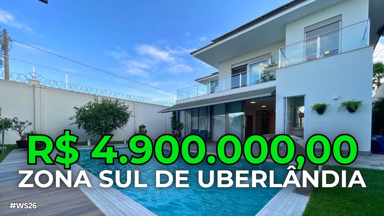 O CONDOMÍNIO MAIS EXCLUSIVO DE UBERLÂNDIA! Casa Moderna com 3 Suítes Piscina