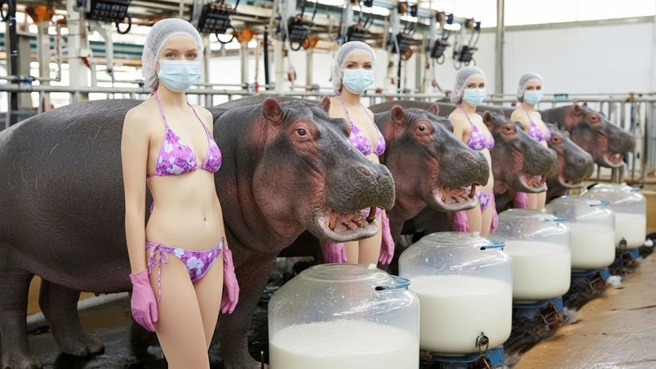 Inside the Hippo Cheese Factory: How $1,000,000 Hippo Milk Products Are Made (Full Process)