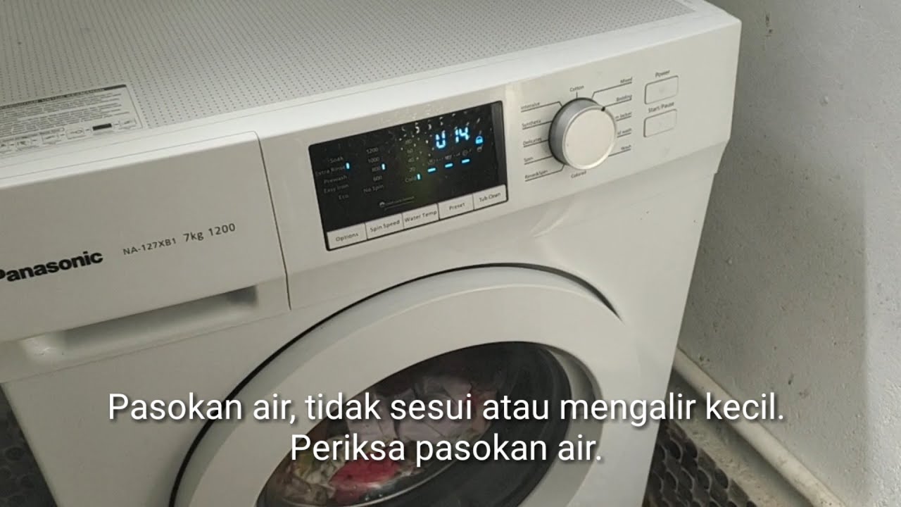 Cara mengatasi code eror U. 14. dan penggunaan mesin cuci fron loading PANASONIC NA. 127XB1