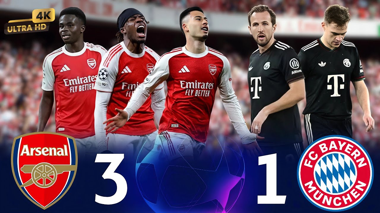 ❯ Арсенал (3-1) Бавария 😱🔥● Огненная Европейская Ночь ● Лига чемпионов 2025 ¦4K🎬