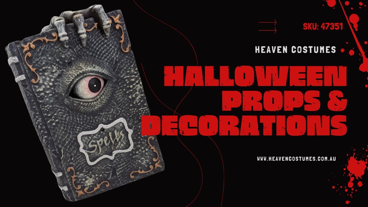Animated Spell Book Halloween Decoration with Moving Eye, Lights and Sounds