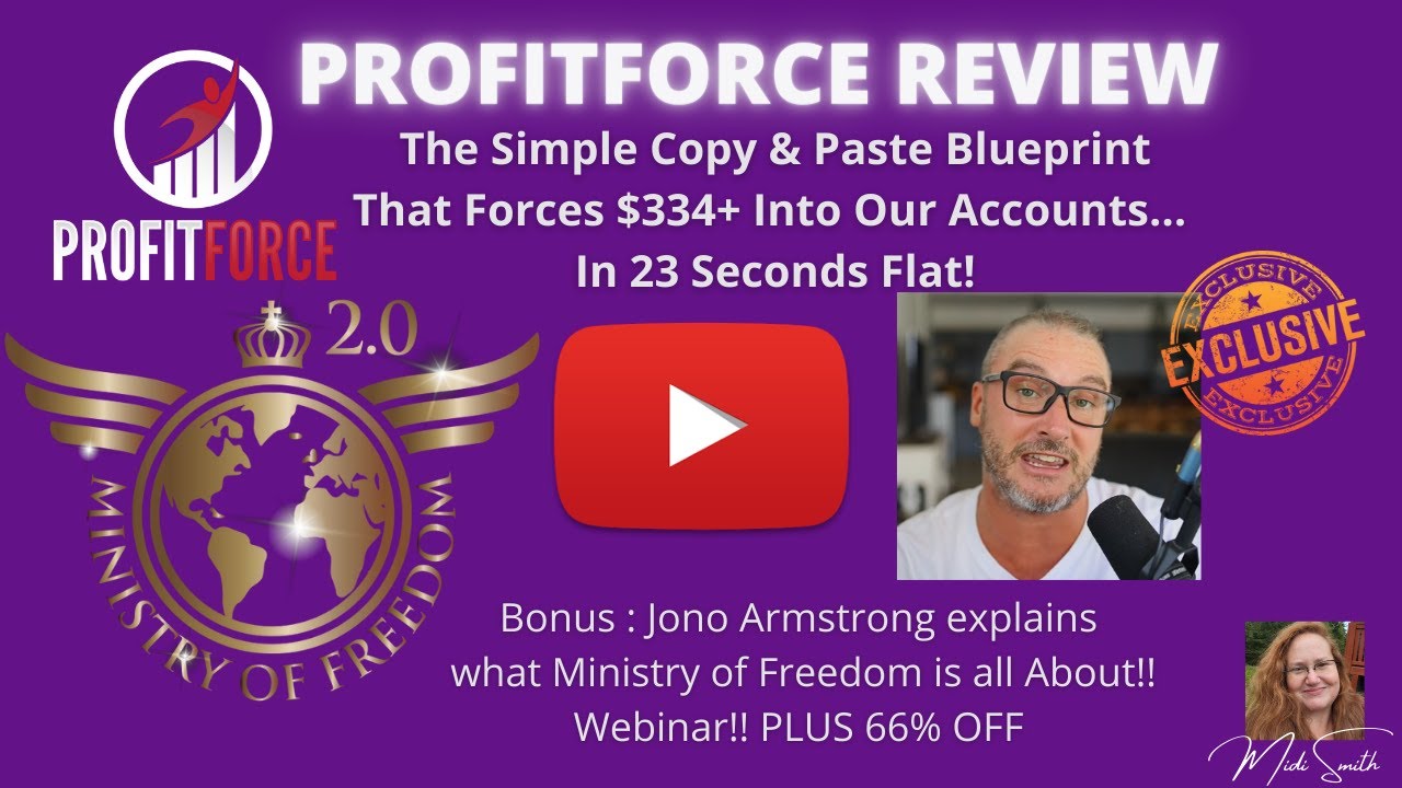 PROFIT FORCE Review  ⚡ $334+ in 23 seconds flat!⚡ ⚡  Early Bird Bonus!! Jono Armstrong's Webinar ⚡