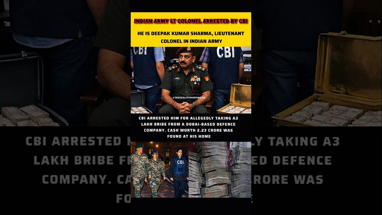 🚨 Indian Army Lt Colonel Arrested by CBI | ₹2.23 Crore Cash Seized From Home 😳💰#CBI #IndianArmy