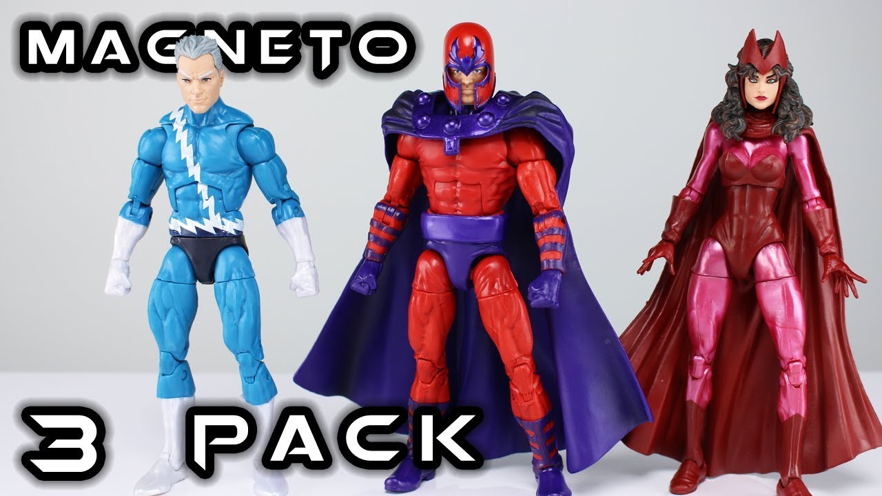 Marvel Legends MAGNETO, QUICKSILVER, & SCARLET WITCH 3 Pack Action Figure Toy Review