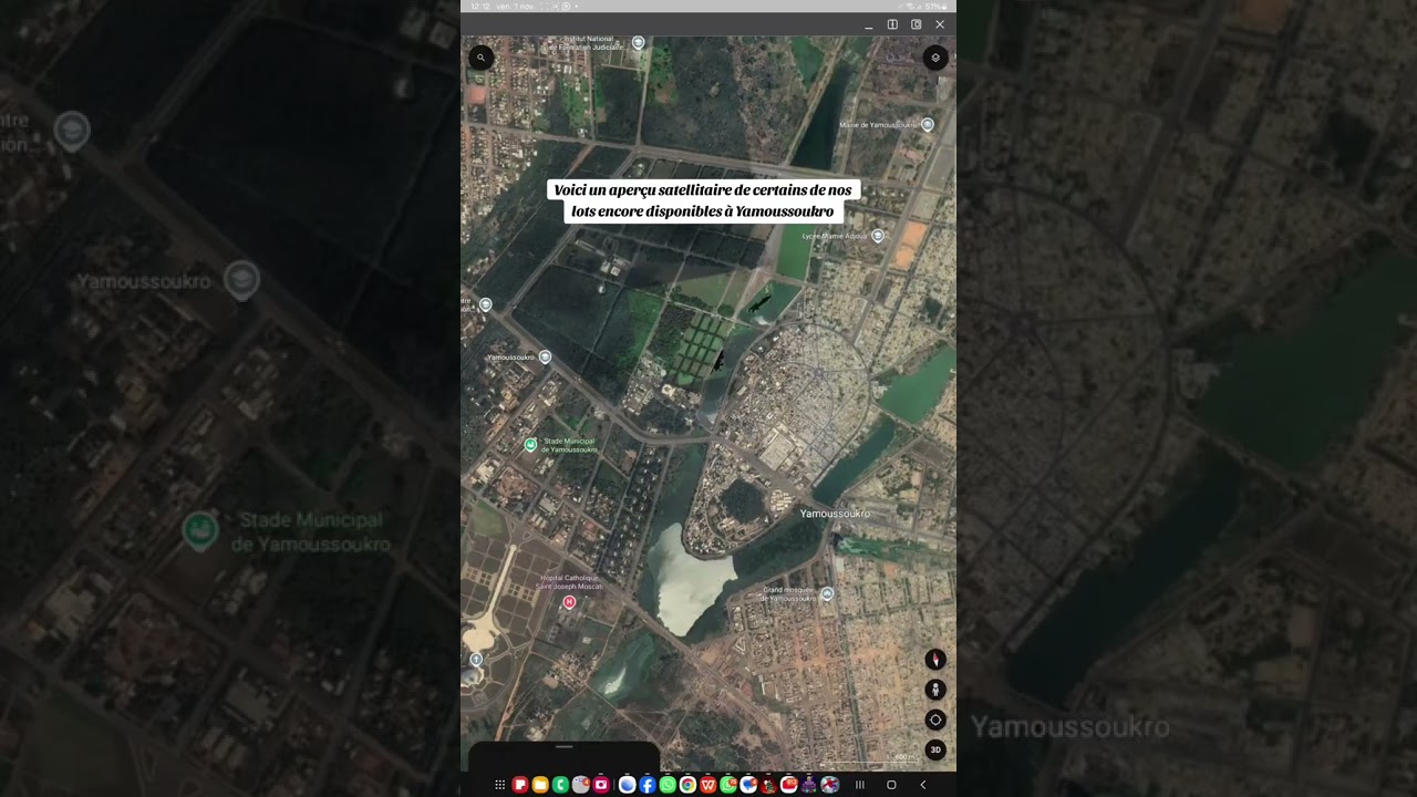 Visite par vue satellitaire de nos lots disponibles à Yamoussoukro 