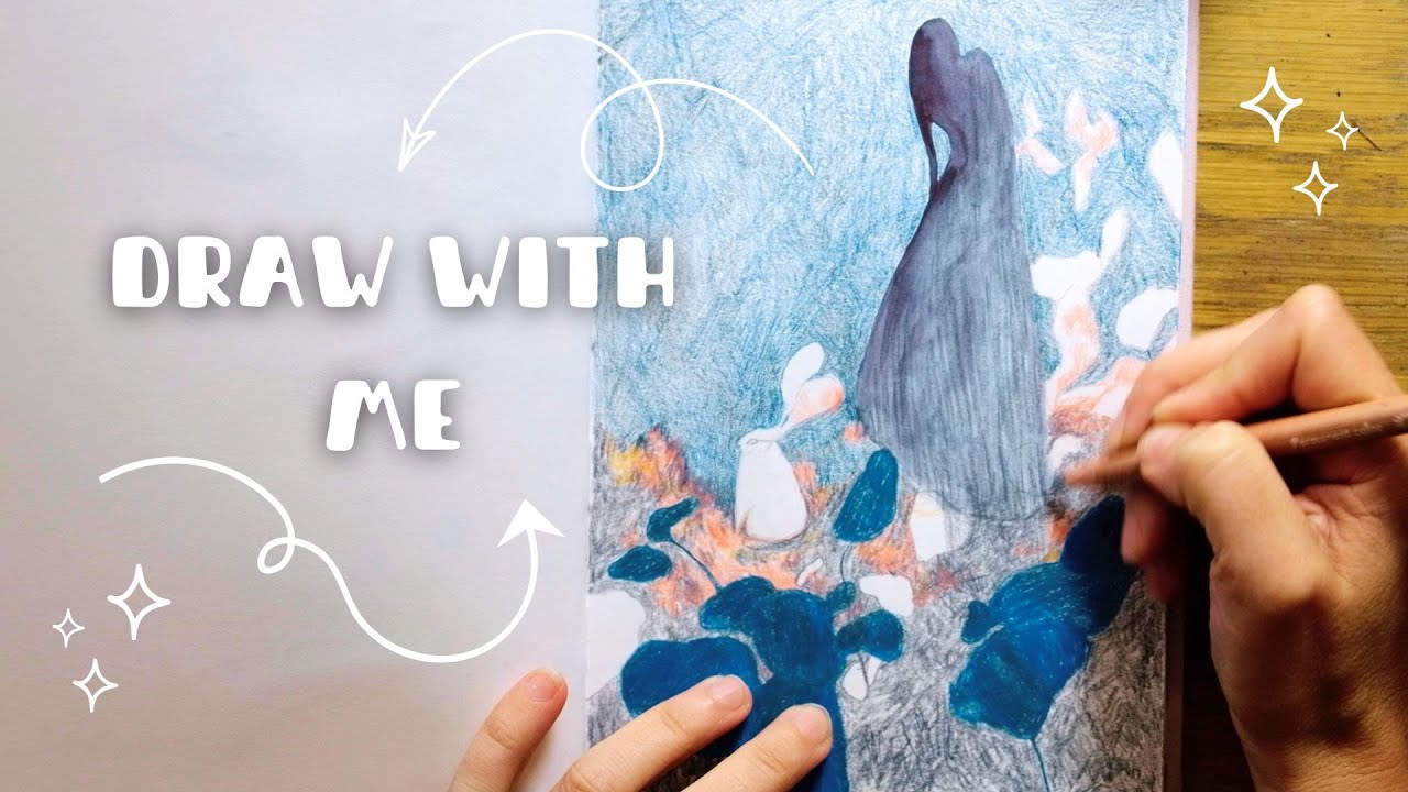 Draw With Me 🌿 Bunnies, Magic & Real-Time Art Process: A Lofi Playlist to Draw to (45 minutes)