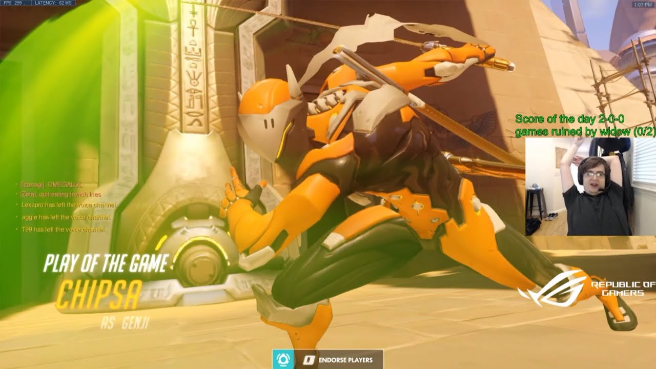 Overwatch Chipsa Cant Win Games Cause He Doesnt Play Widow Or Ashe