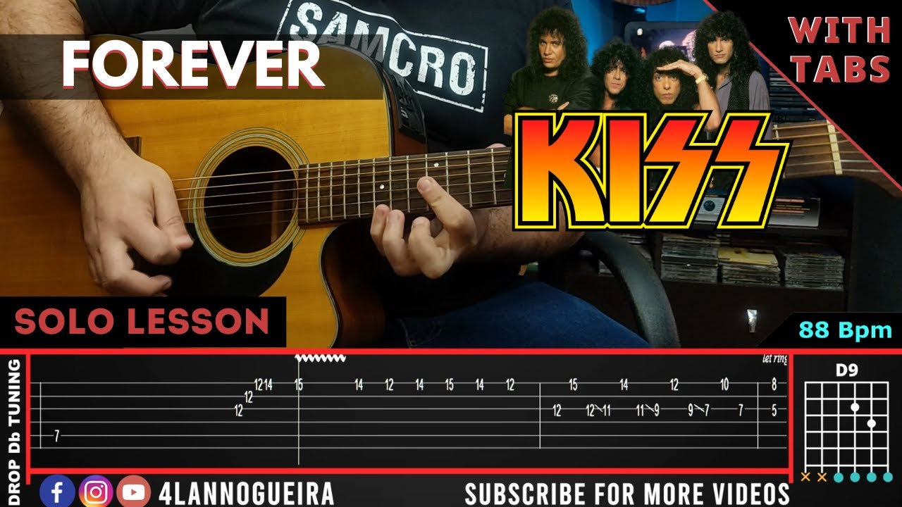 Forever - Kiss (Solo Lesson with Tabs + Normal/Slow Speed)