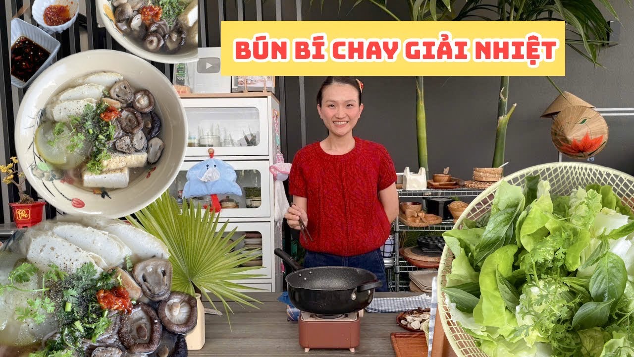 Cách Nấu Bún Bí Giải Nhiệt Thanh Mát | Accnhi | Ăn Chay Cùng Nhi 