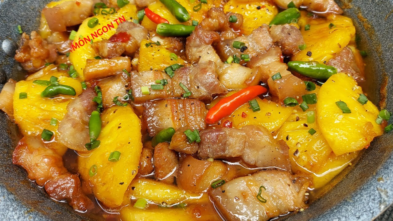 Cách làm Thịt ba rọi kho khóm ngon ngấm thấm gia vị đậm đà cho bữa cơm gia đình