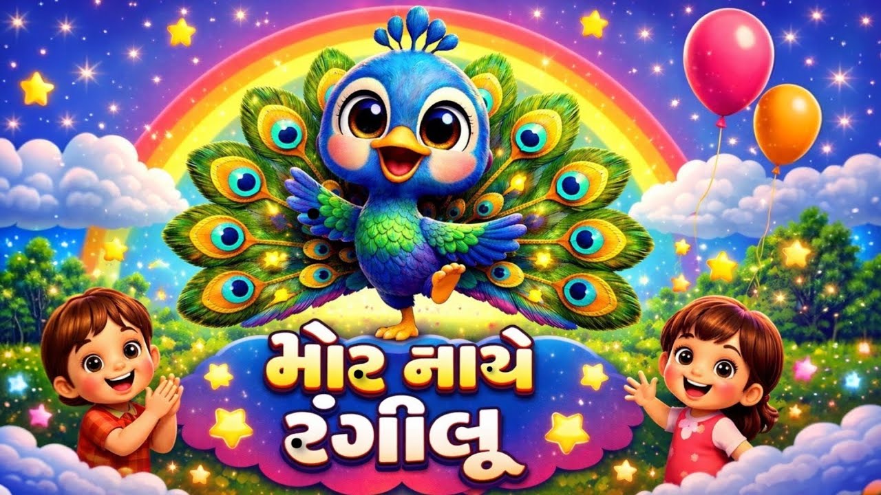 મોર નાચે રંગીલું 🦚 | Gujarati Balgeet | Kids Song | Mor Dance Song | Nursery Rhyme Gujarati