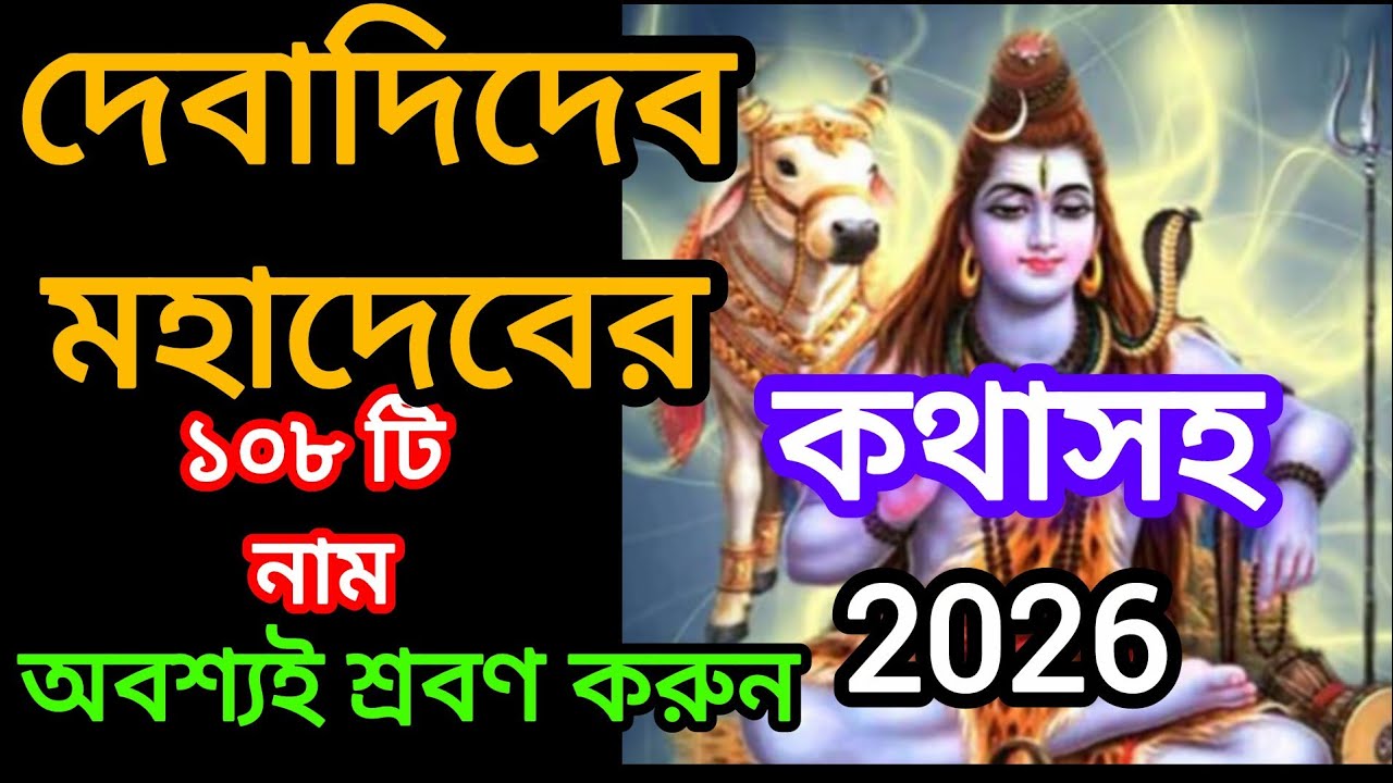 শিবের অষ্টোত্তর শতনাম [কথাসহ]  ।। 108 Names of Lord Shiva in Bengali || শিব পাঁচালী 2026 